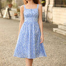 belle poque 2026 Summer Floral Dress Cute Milkmaid Dress with Pockets