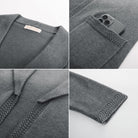 belle poque Vintage Cardigan Sweater Blazer V Neck Shawl Lapel Collar with Pockets