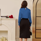 belle poque Womens Long Sleeve Satin Blouse Dressy Casual Business Tops Shirts for Office Work