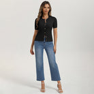 belle poque 2026 Spring Short Sleeve Cardigan Sweater Lightweight Button Up Cardigan