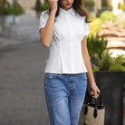 belle poque 2026 Womens Button Down Summer Cute Tops Blouses for Women Dressy Casual