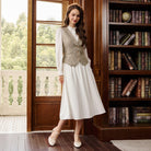 belle poque Vintage Lapel Collar Suit Vest Tops for Women Work Dressy Waistcoat Blazer with Pockets