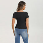 belle poque 2026 Women's Tops Pleated Bow Tie Front Shirts Spring Summer Casual Knit Top