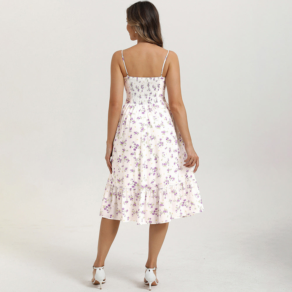 belle poque 2026 Floral Dress for Women Spring Summer Flowy Ruffle Midi Dresses