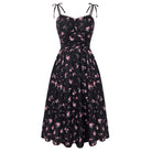 belle poque Women Spring Summer Wedding Guest Dress 2026 Midi Tea Party Ruched Sundress Black