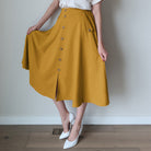 belle poque Belle Poque Women's Vintage A-Line Skirt with Slit Hem