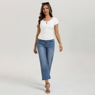 belle poque 2026 Women's Tops Pleated Bow Tie Front Shirts Spring Summer Casual Knit Top