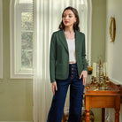 belle poque Vintage Cardigan Sweater Blazer V Neck Shawl Lapel Collar with Pockets