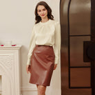 belle poque Womens Long Sleeve Satin Blouse Dressy Casual Business Tops Shirts for Office Work