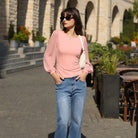 belle poque Women's Mesh Long Sleeve Tops Bow Tie Back Dressy Blouses