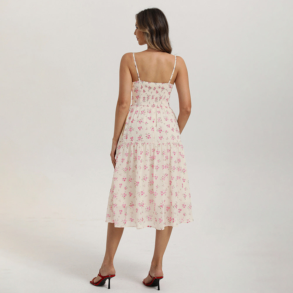 belle poque 2026 Spring Milkmaid Dress Wedding Guest Summer Midi Flowy Tea Party Dresses