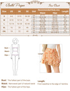 belle poque Women's Flowy Ruffle Mini Skirt with Shorts Underneath Boho Skirt Summer Skirt