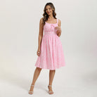 belle poque 2026 Summer Floral Dress Cute Milkmaid Dress with Pockets