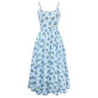 belle poque Floral Dress for Women 2026 Summer Sleeveless Midi A-line Beach Sundresses Blue
