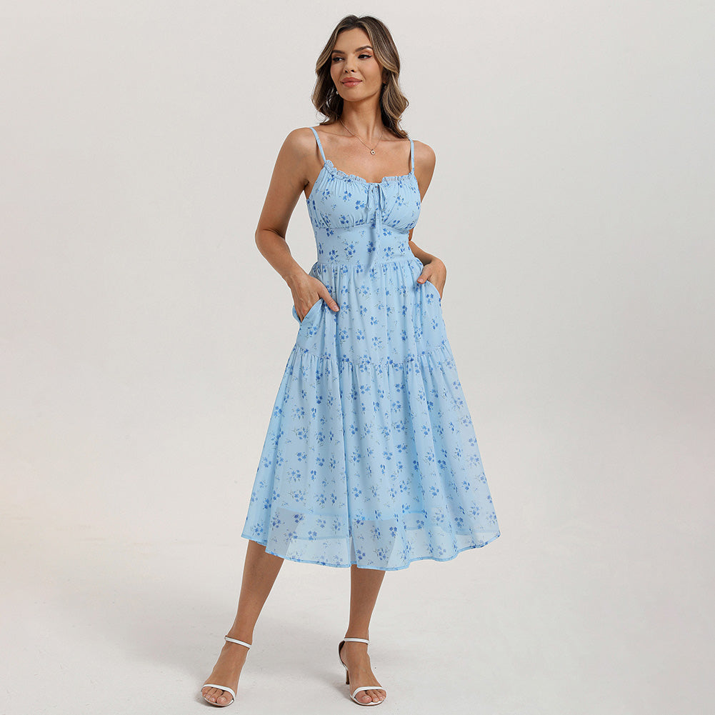 belle poque 2026 Spring Milkmaid Dress Wedding Guest Summer Midi Flowy Tea Party Dresses