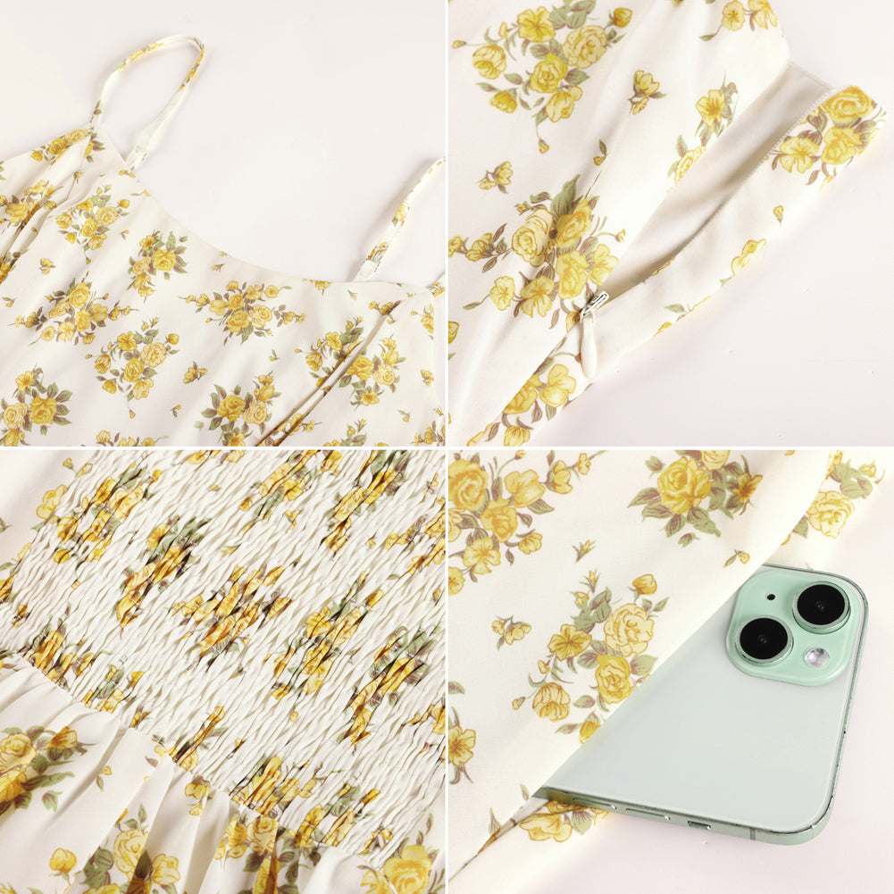 belle poque Floral Dress for Women 2026 Summer Sleeveless Midi A-line Beach Sundresses