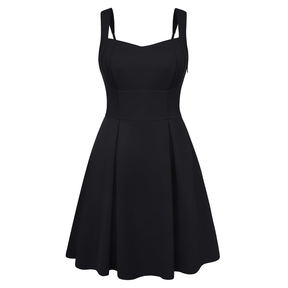 belle poque Valentine's Day Hot Sale🔥 Women's Dress with Pockets Short Bow Cocktail Party Dresses Black