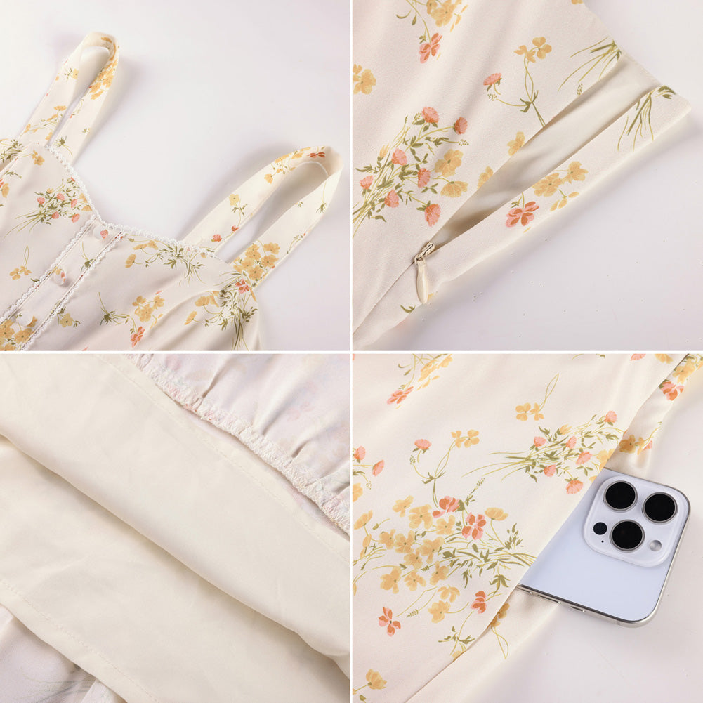 belle poque Wedding Guest Dress for Women 2026 Flowy Sundress with Pockets