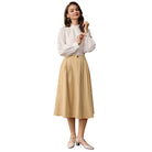 belle poque Women Vintage Swing Skirt Mid-Calf Length A-Line Skirt