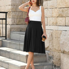 belle poque 2026 Women Spring Vintage Chiffon Skirt Below Knee Flared A-Line Skirt