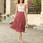 belle poque Women's Spring Summer 2026 Midi Skirts with Slit Flowy A-Line Skirt with Pockets