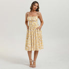 belle poque Floral Dress for Women Midi Sundress 2026 Summer Spring Casual Dresses with Pockets