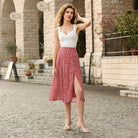 belle poque Women's Spring Summer 2026 Midi Skirts with Slit Flowy A-Line Skirt with Pockets