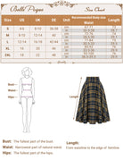belle poque Plaid Skirts for Women High Waisted Midi Skirt A-line Pleated Fall Skirts 2025