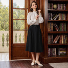 belle poque Women Vintage Swing Skirt Mid-Calf Length A-Line Skirt