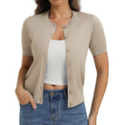 belle poque 2026 Spring Short Sleeve Cardigan Sweater Lightweight Button Up Cardigan