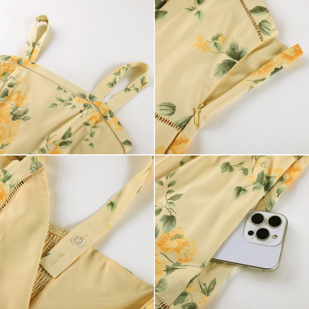 belle poque 2026 Milkmaid Dress Women Vintage Midi Tea Garden Party Sundresses with Pockets