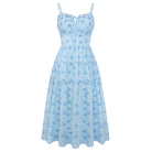 belle poque 2026 Spring Milkmaid Dress Wedding Guest Summer Midi Flowy Tea Party Dresses Blue
