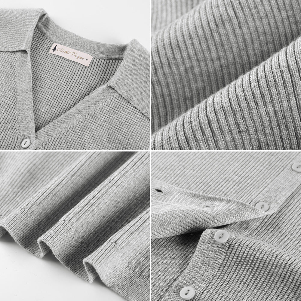 belle poque Women's Button Down Tank Tops Collared Slim Fit Office Tops