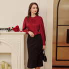 belle poque Womens Long Sleeve Satin Blouse Dressy Casual Business Tops Shirts for Office Work