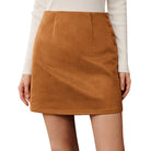 belle poque Women Mini Skirt Bodycon Mini Skirt Suede Skirts with Botton