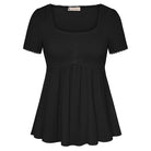 belle poque Women's Cute Tops Babydoll Peplum Top 2026 Casual Shirts Black