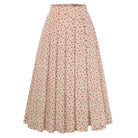 belle poque Women's Spring Summer 2026 Midi Skirts with Slit Flowy A-Line Skirt with Pockets Apricot