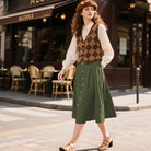 belle poque Belle Poque Women's Vintage A-Line Skirt with Slit Hem