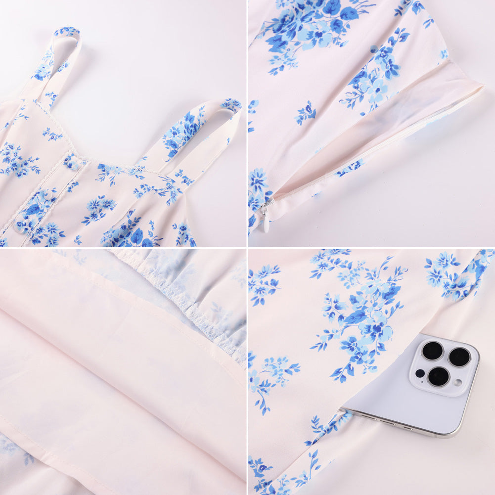 belle poque Wedding Guest Dress for Women 2026 Flowy Sundress with Pockets