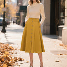 belle poque Belle Poque Women's Vintage A-Line Skirt with Slit Hem