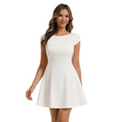 belle poque 2026 Elegant Formal Classy Cocktail Party Dress Boat Neck Short Dresses White