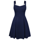 belle poque Valentine's Day Hot Sale🔥 Women's Dress with Pockets Short Bow Cocktail Party Dresses Dark Blue