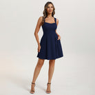 belle poque Valentine's Day Hot Sale🔥 Women's Dress with Pockets Short Bow Cocktail Party Dresses