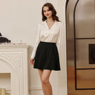 belle poque Women Vintage Swing Skirt Elastic Waist Mid-Thigh Length A-Line Skirt