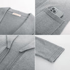 belle poque Vintage Cardigan Sweater Blazer V Neck Shawl Lapel Collar with Pockets