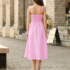 belle poque 1950s Vintage Gingham Dress for Women Sweetheart Neckline Dresses with Pockets