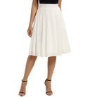 belle poque 2026 Women Spring Vintage Chiffon Skirt Below Knee Flared A-Line Skirt White