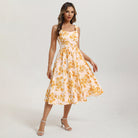 belle poque Women's Floral Midi Sundress with Pockets Spring Summer Dresses for Wedding Guest