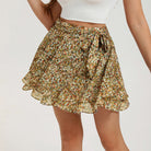 belle poque Women's Flowy Ruffle Mini Skirt with Shorts Underneath Boho Skirt Summer Skirt