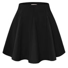 belle poque Women Vintage Swing Skirt Elastic Waist Mid-Thigh Length A-Line Skirt Black